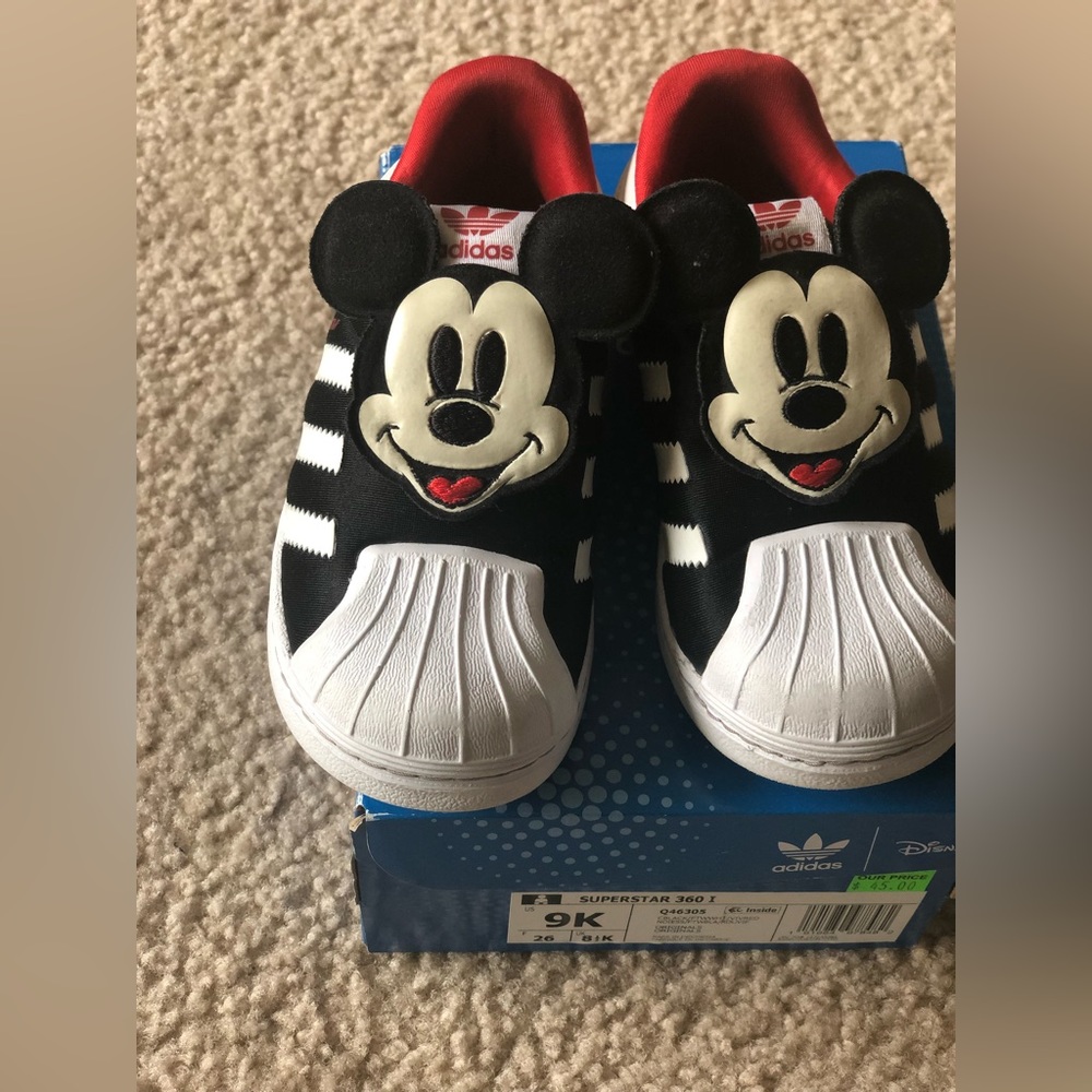 Adidas Mickey Mouse toddler shoes size 9
